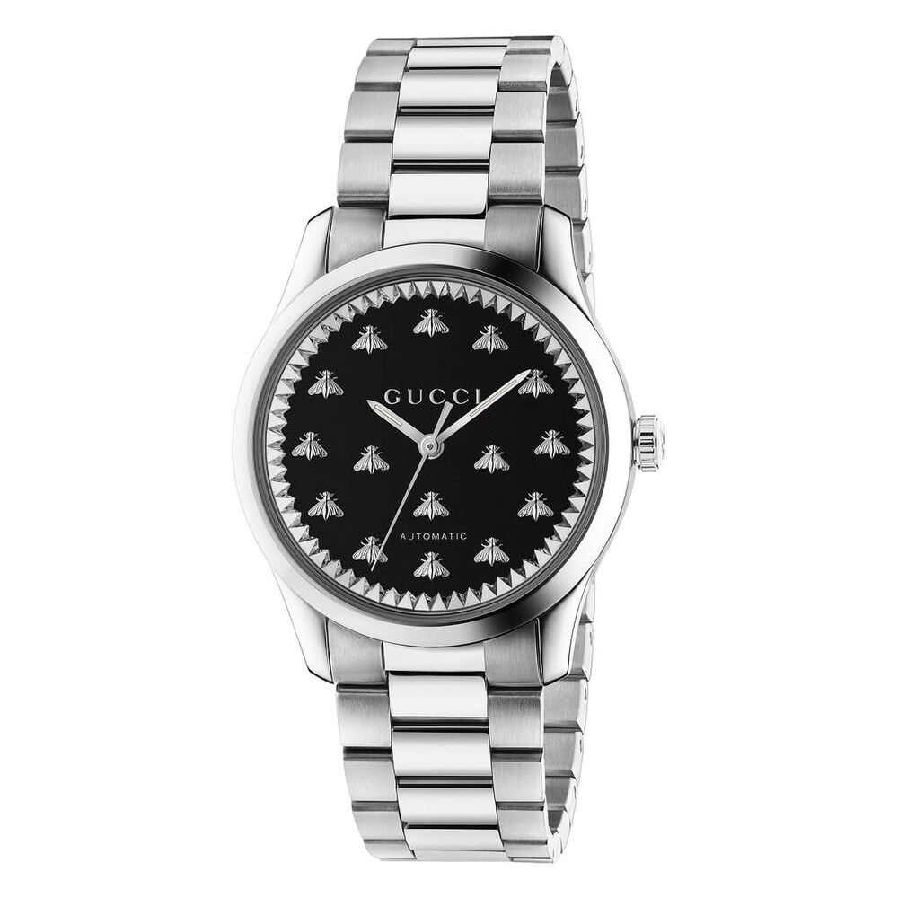 Gucci G-Timeless Automatic Black Dial Stainless Steel 38mm Unisex Watch