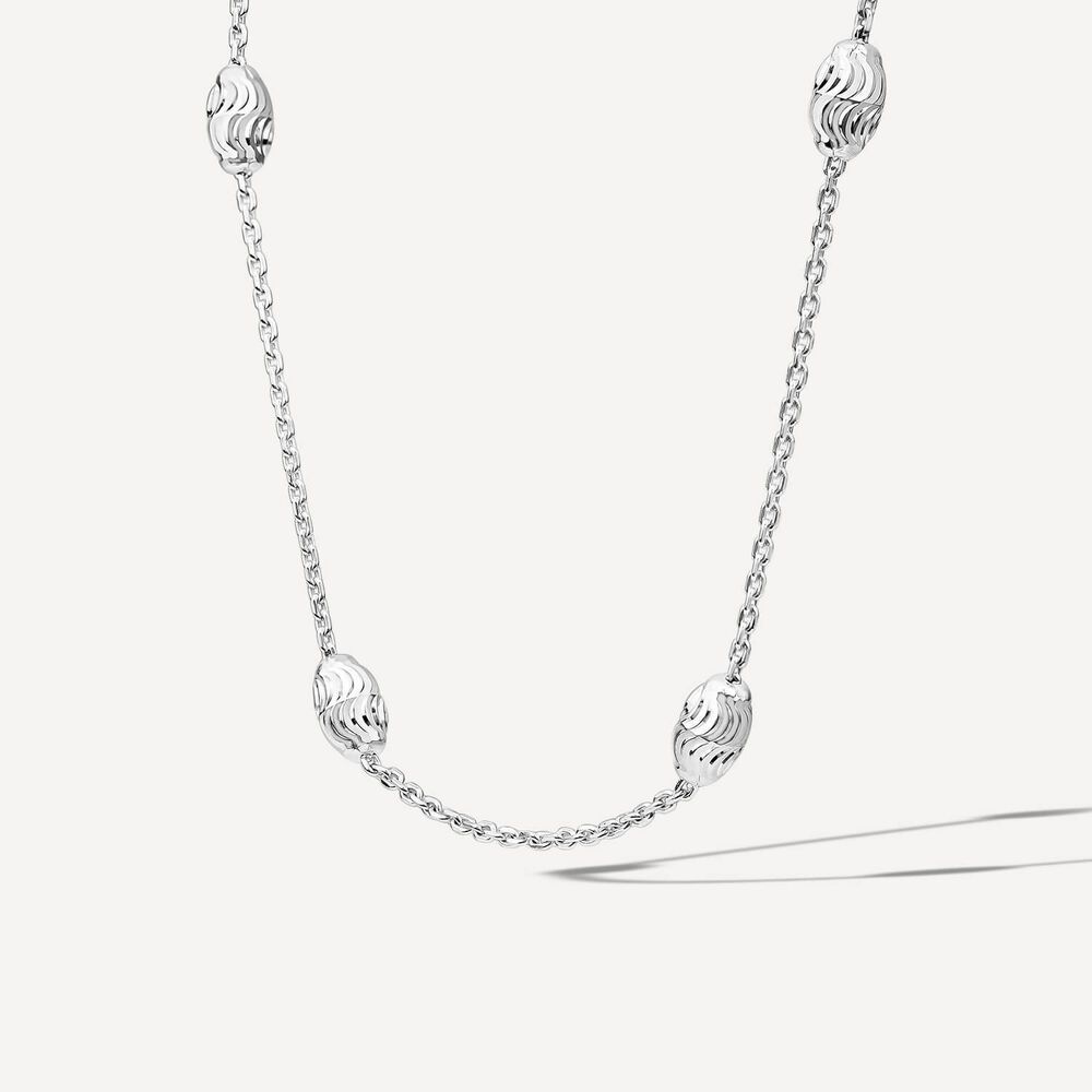 Sterling Silver Bean Trace Chain Necklet image number 1