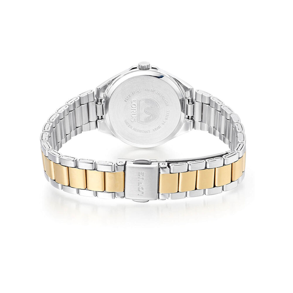 Lorus Quartz Ladies 28mm Silver Dial Two-Tone Steel Bracelet Watch