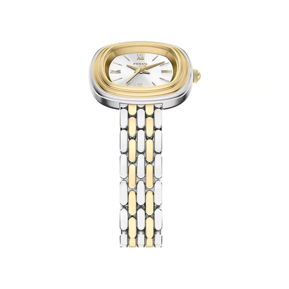 Fossil Emerson 30mm Silver Dial Two Tone Steel Bracelet Watch
