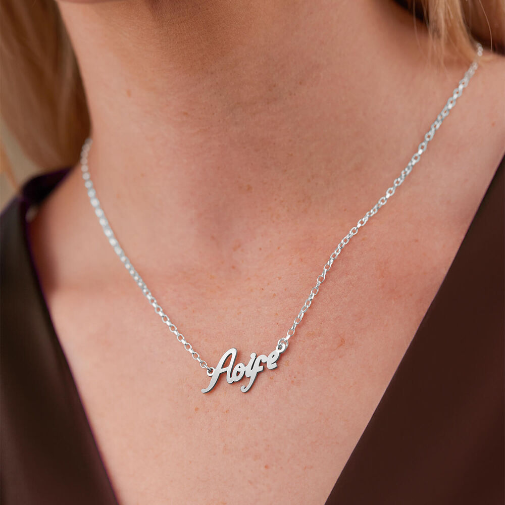 Sterling Silver Personalised Name Necklace (up to 6 letters) (Special Order: 3-5 weeks) image number 3