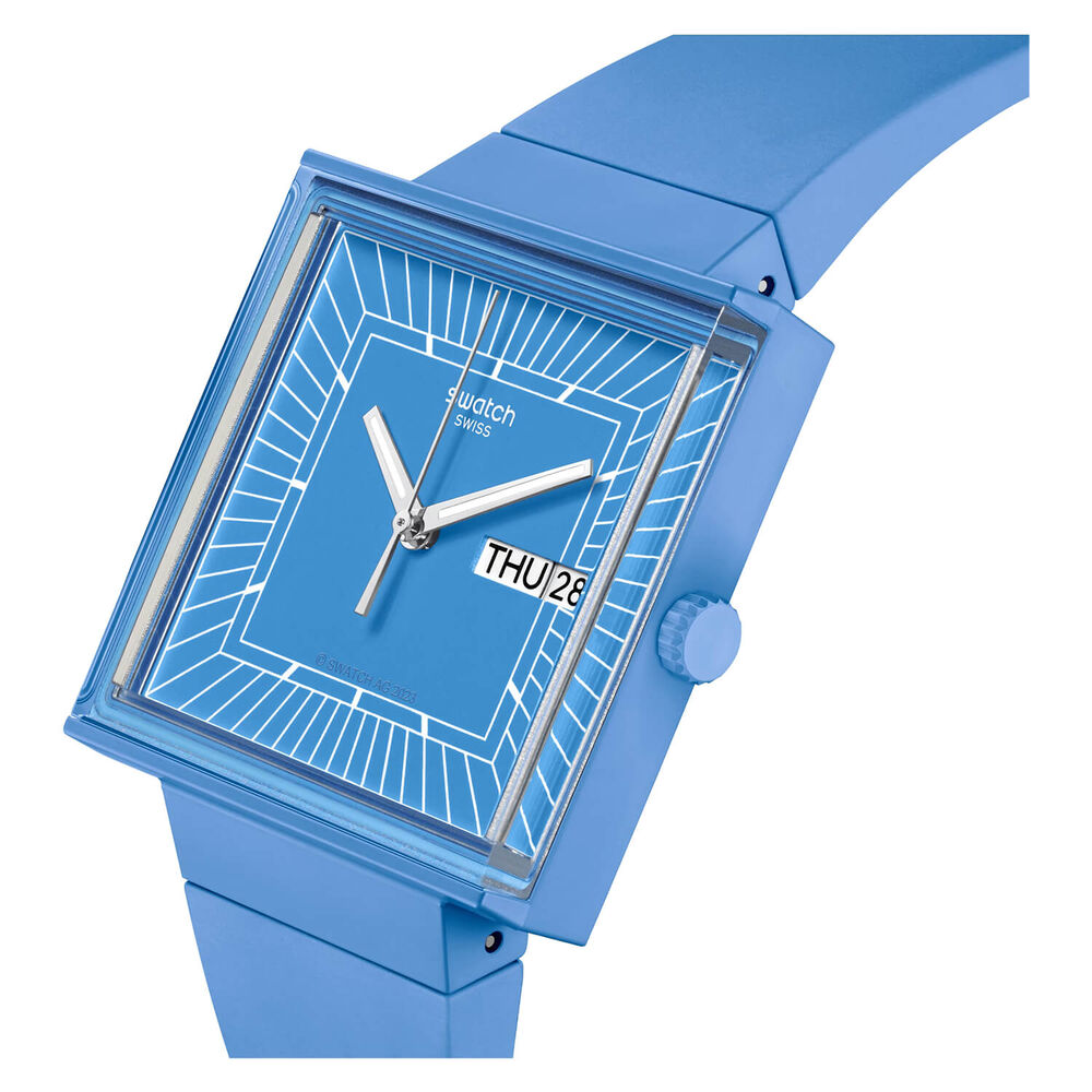 Swatch Bioceramic What If...Sky? Square Dial Blue Strap Watch image number 1