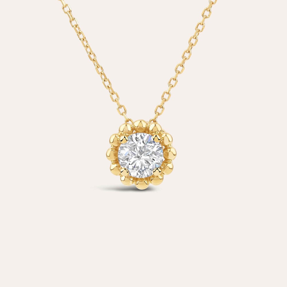 Born Granules 9ct Yellow Gold Lab Grown 0.50ct Round Diamond Pendant