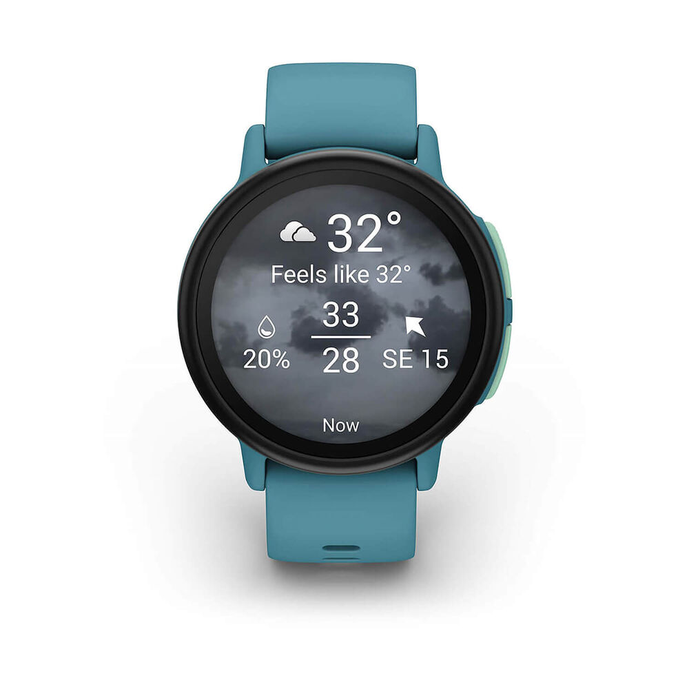 Garmin Bounce 2 43mm AMOLED Turquoise Silicone Strap Watch image number 2