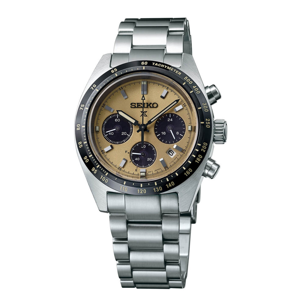 Seiko Prospex Speedtimer 39mm Beige Dial Bracelet Watch