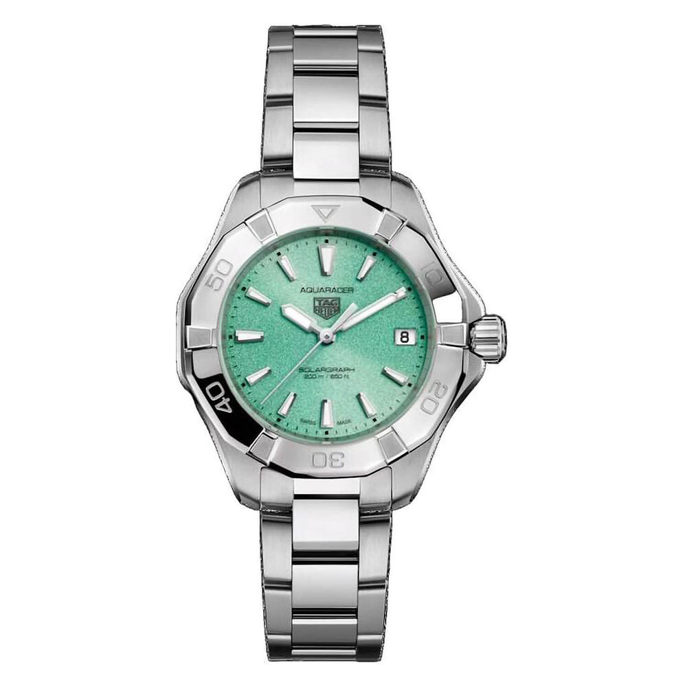 TAG Heuer Aquaracer Professional 200 Solargraph 34mm Polar Blue Dial Steel Bracelet Watch image number 0