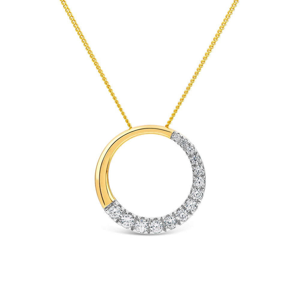 9ct Yellow & White Gold 0.33ct Diamond Eternal Circle Pendant