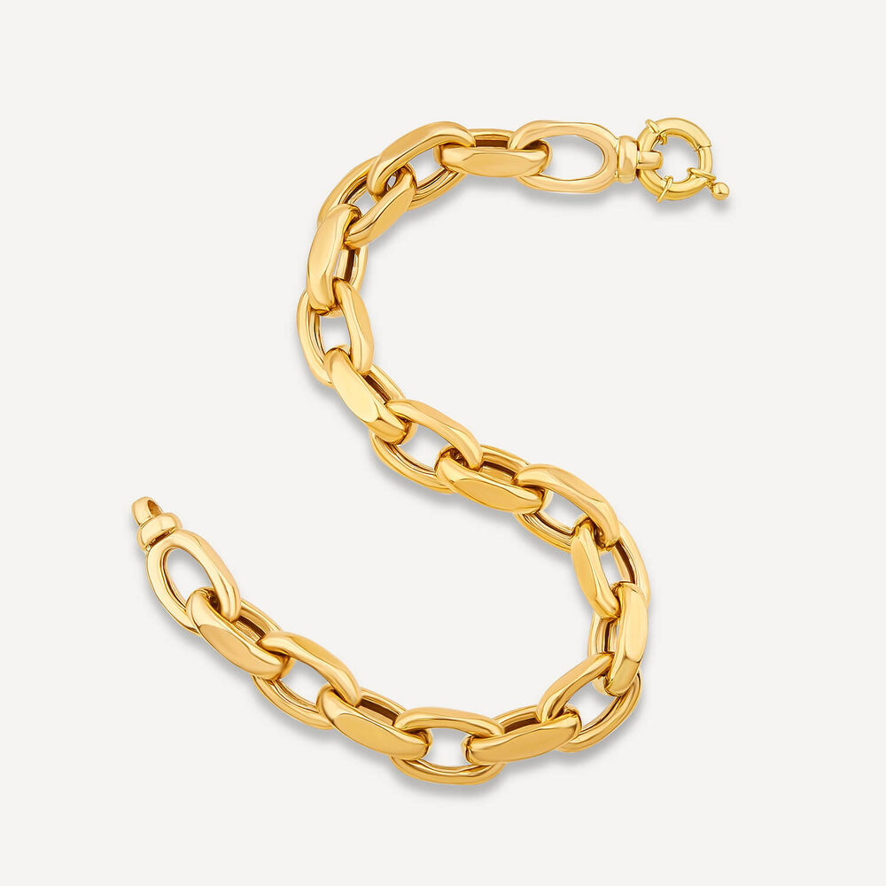9ct Yellow Gold Diamond Cut Belcher Link Bracelet image number 3