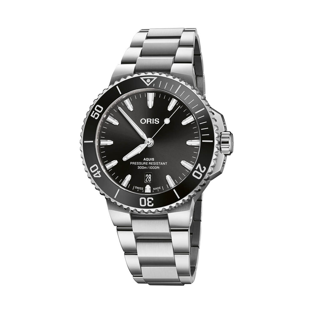 Oris Aquis Date 41.5mm Black Dial Stainless Steel Bracelet Watch