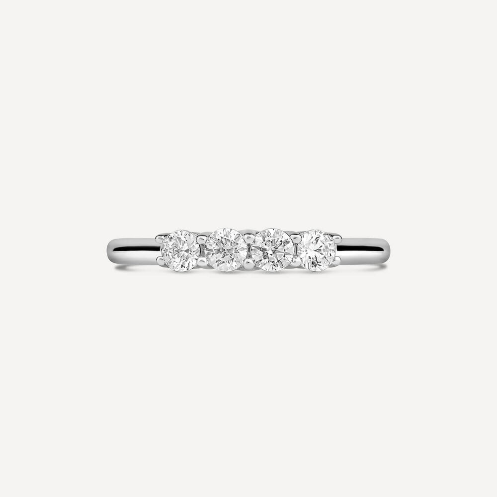 The Tulip Setting 18ct White Gold with 4 Stone 0.40 Diamond Ring image number 1