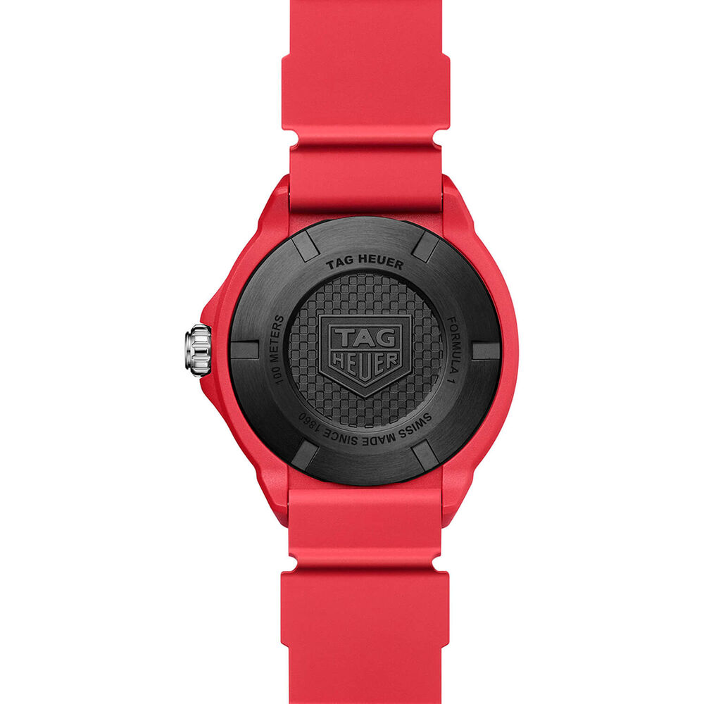 TAG Heuer Formula 1 Solargraph 38mm White Dial Black Bezel Red Rubber Strap Watch