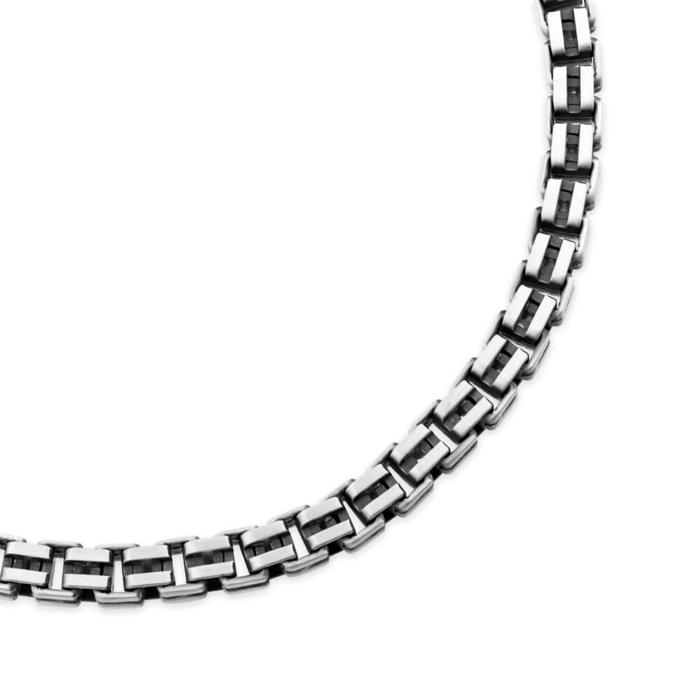 Sterling Silver Oxidised Box Bracelet image number 1