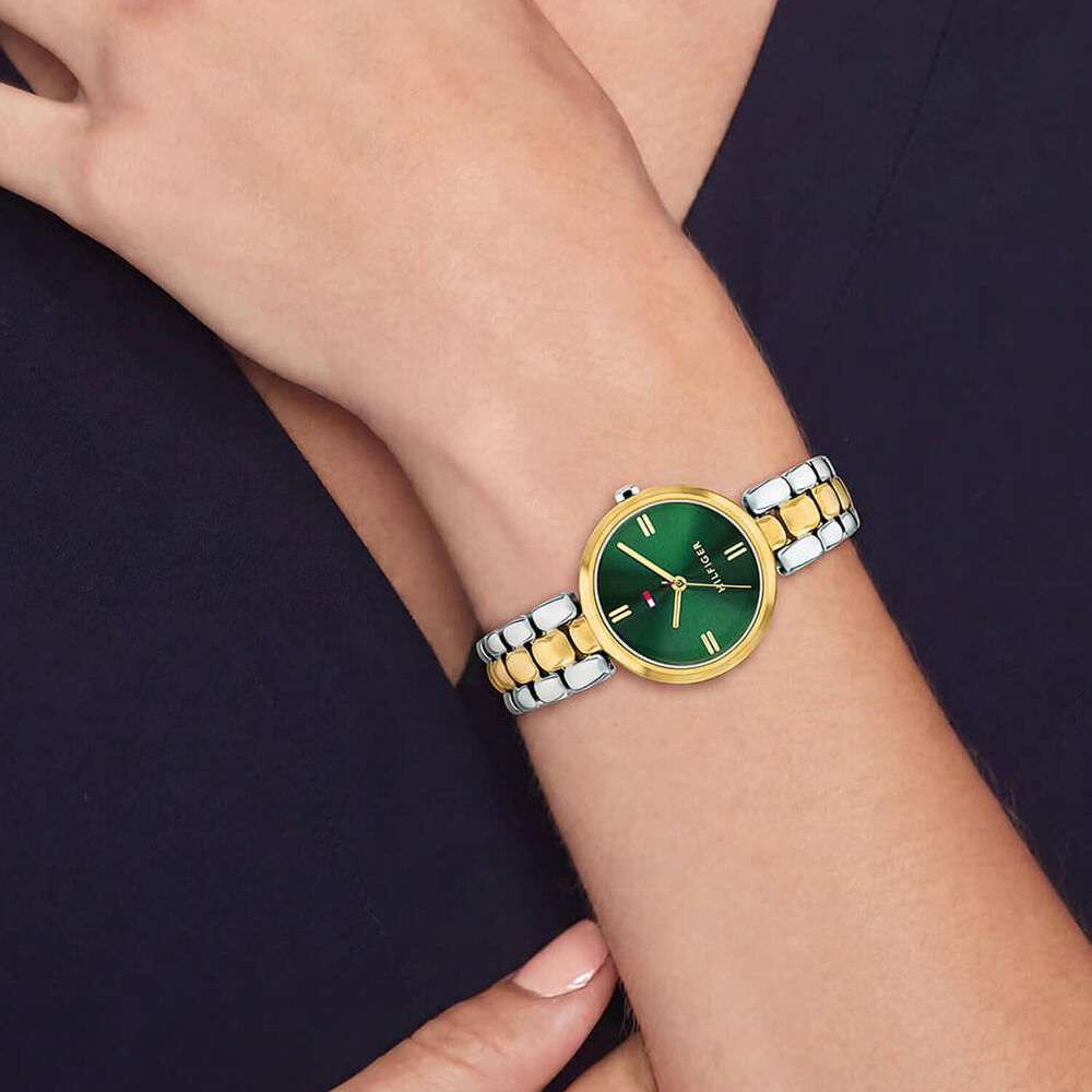 Tommy Hilfiger 26mm Green Dial Two Tone Steel Bracelet Watch