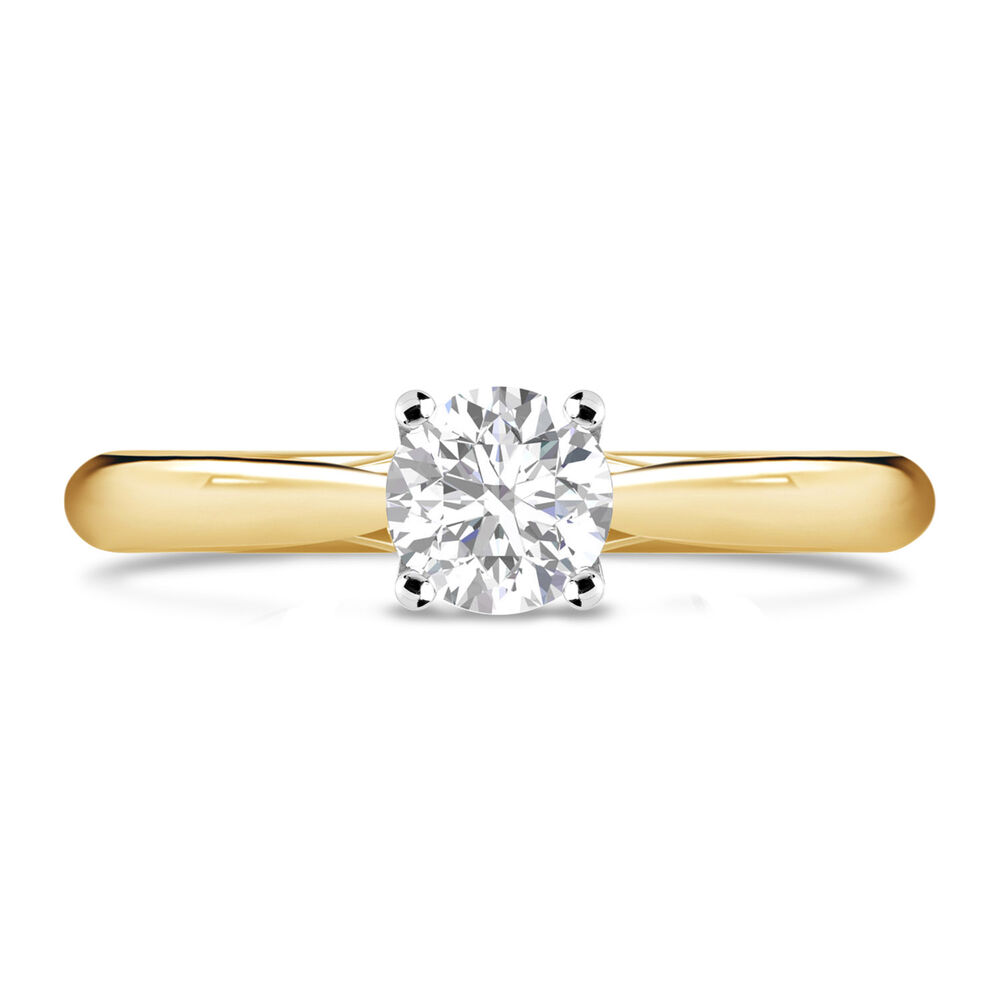 18ct Yellow Gold 0.70ct Round Diamond Orchid Setting Ring