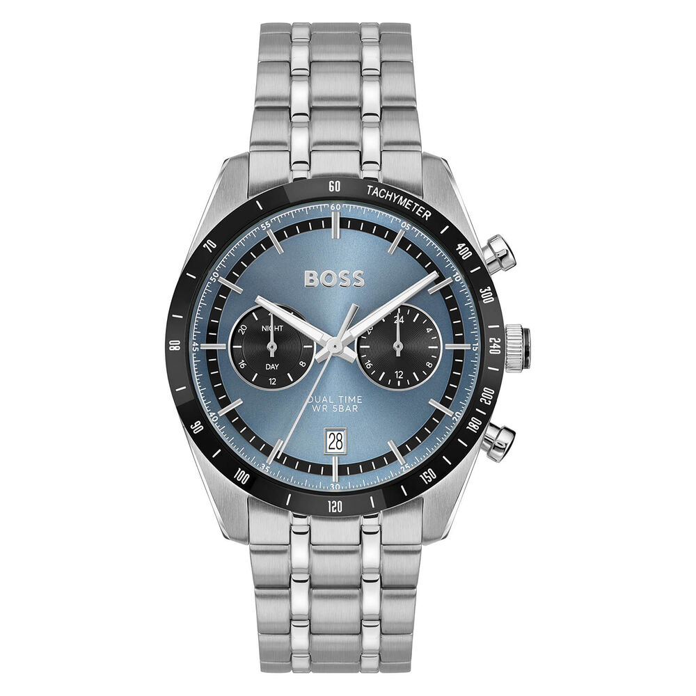 BOSS Tourmaster 41mm Blue Dial Stainless Steel Bracelet Watch image number 0