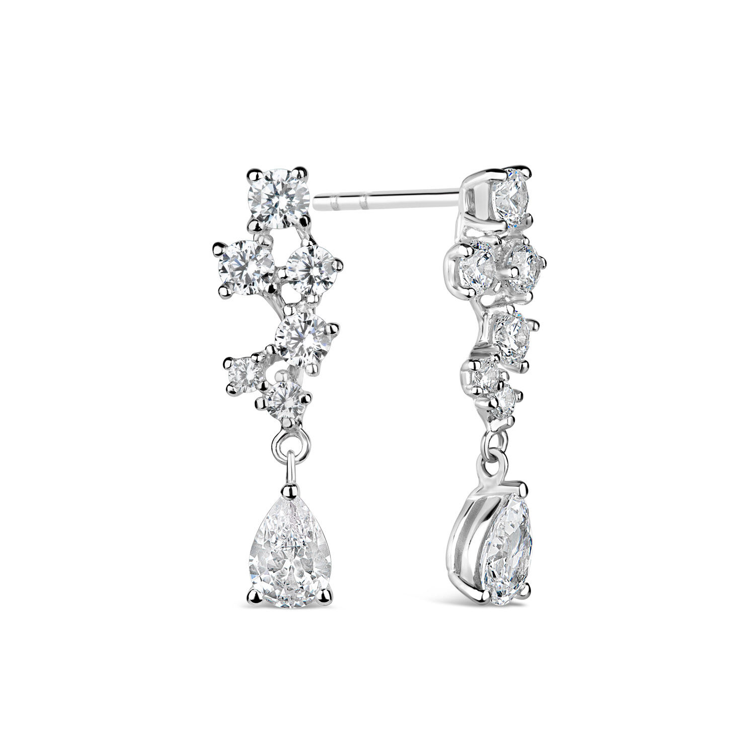 Silver cubic hotsell zirconia drop earrings