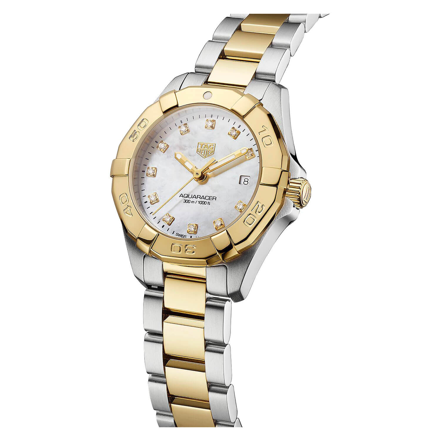 TAG Heuer Aquaracer Gold Diamond 27mm Ladies Watch