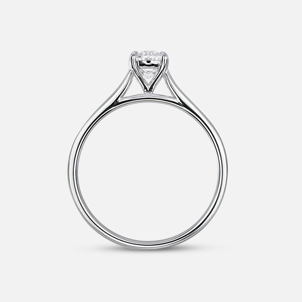 Classic Platinum 0.70ct Oval Diamond Solitaire Ring