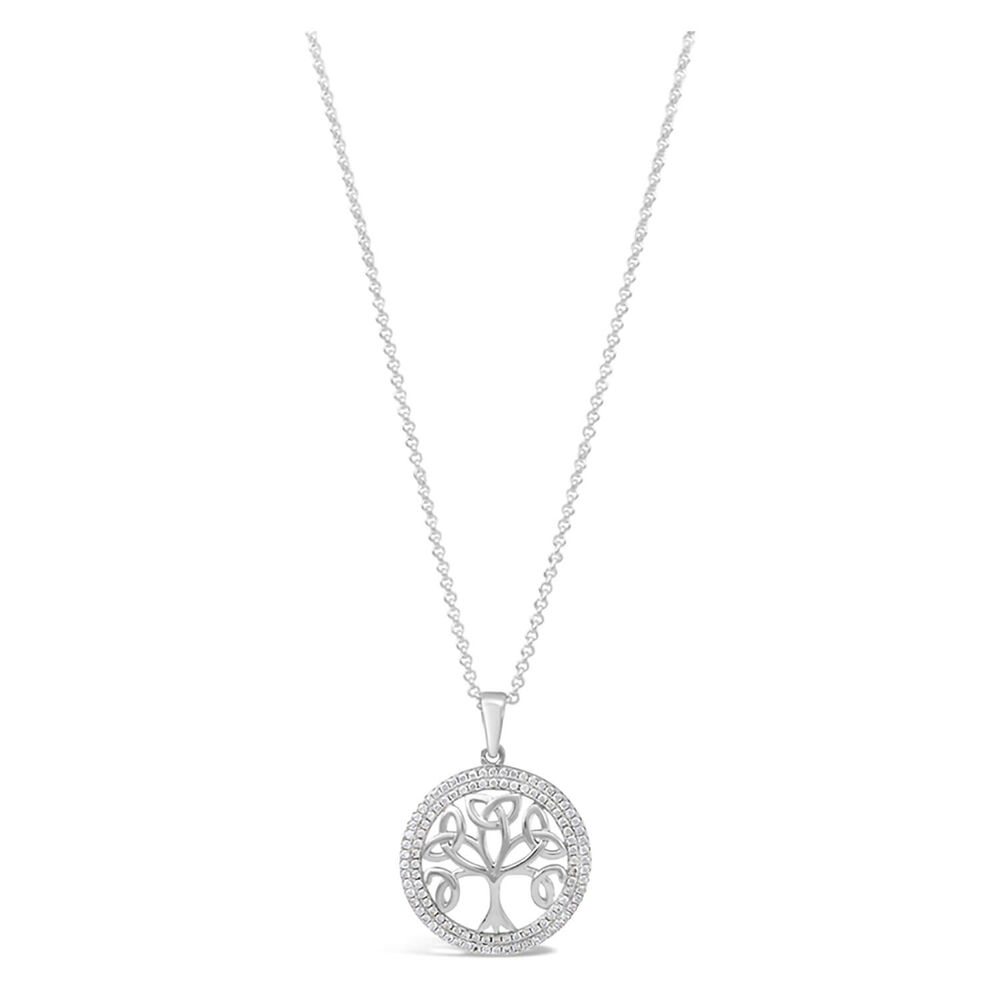 Sterling Silver Cubic Zirconia Tree of Life Pendant image number 0