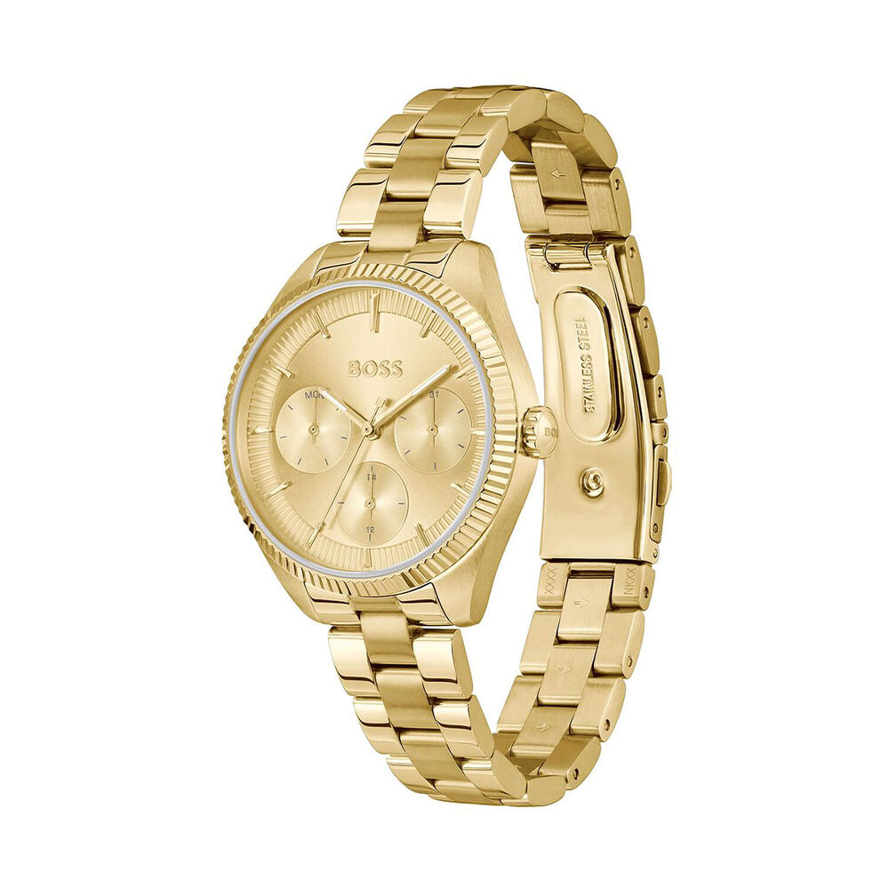 BOSS Sage Sport 34mm Gold Dial Stainless Steel Bracelet Watch image number 1