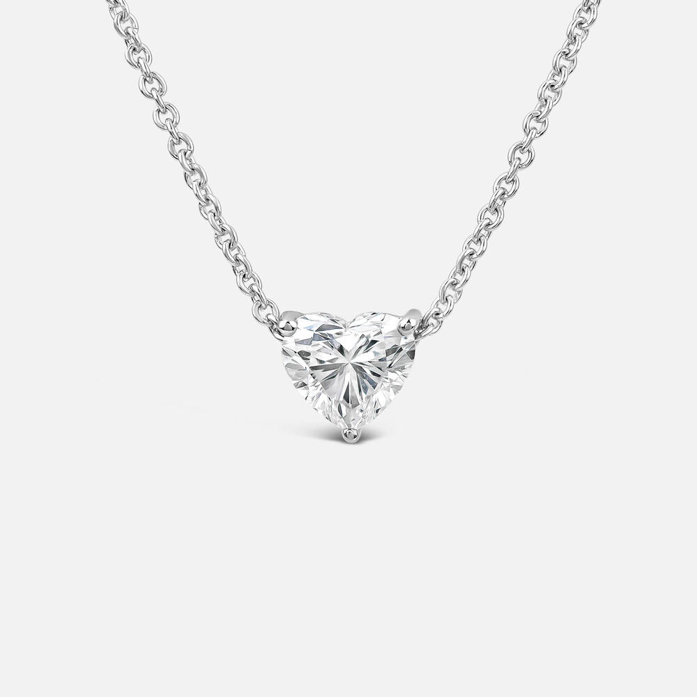 Born Classic 9ct White Gold Lab Grown 0.50ct Heart Shaped Diamond Pendant