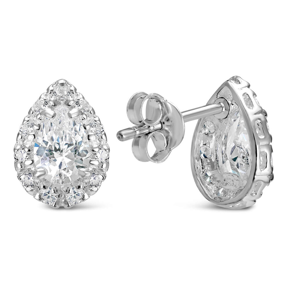 Sterling Silver and Cubic Zirconia Earrings image number 2