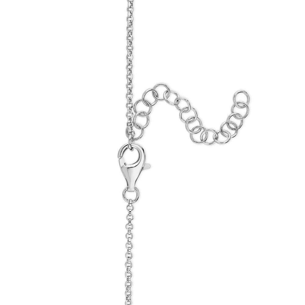 Sterling Silver Plain Oval Disc Pendant Necklace (Chain Included) image number 2