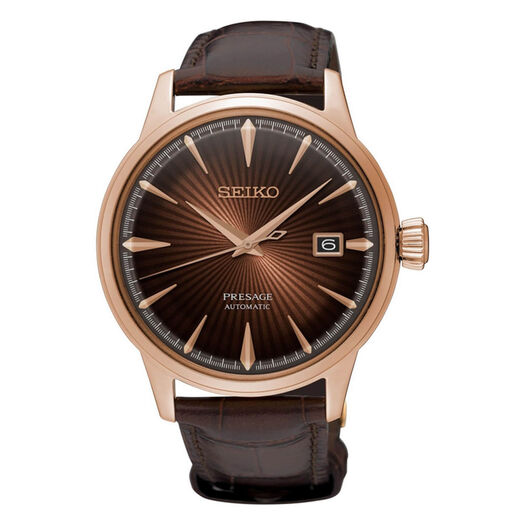 Seiko Presage Basic Line 40mm Brown Dial Black Strap Watch