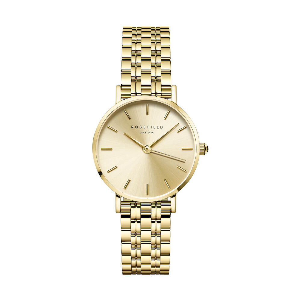 Rosefield Small Edit Champagne 26mm Dial Gold Plated Steel Bracelet Watch image number 0