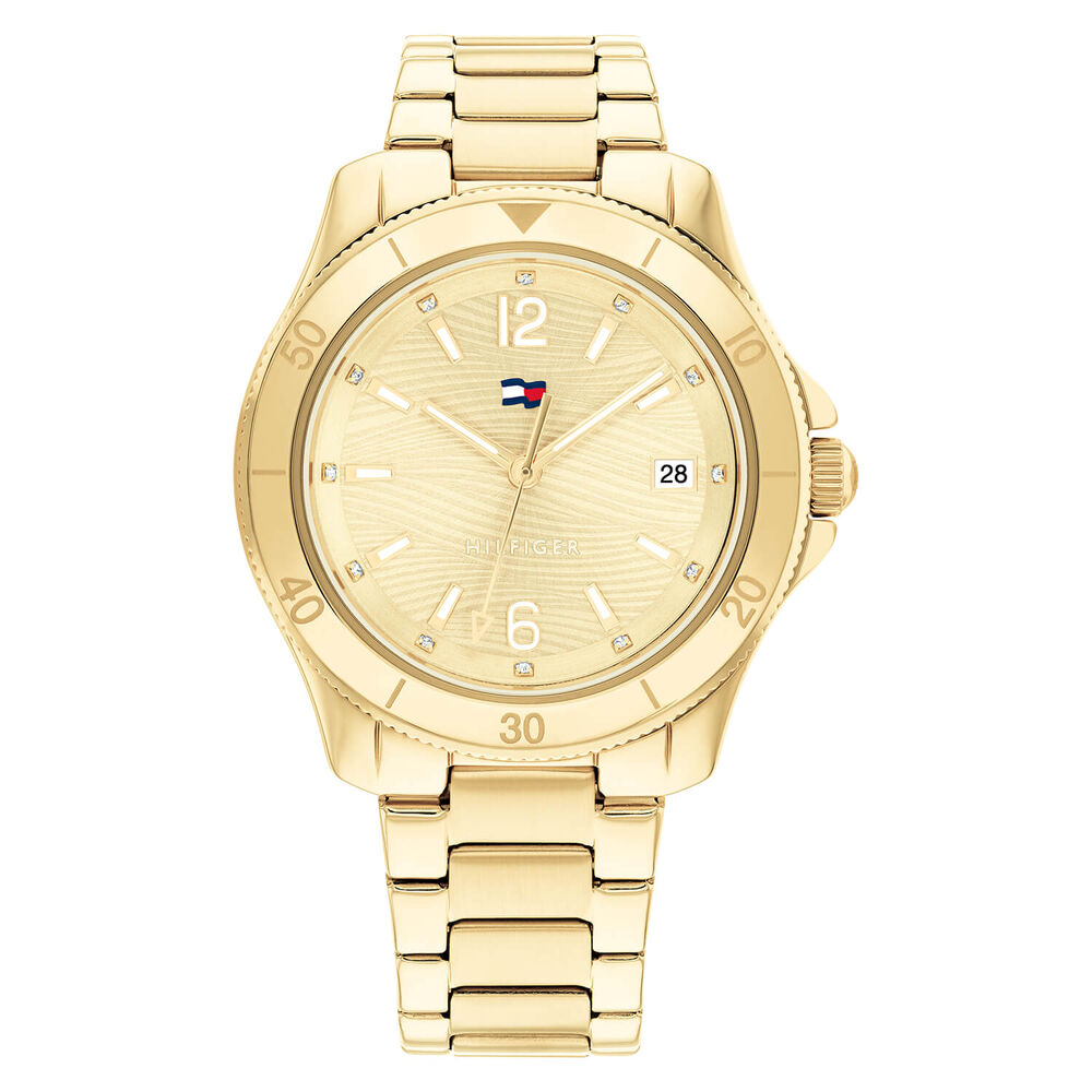 Tommy Hilfiger 36mm Champagne Dial Yellow Gold Bracelet Watch