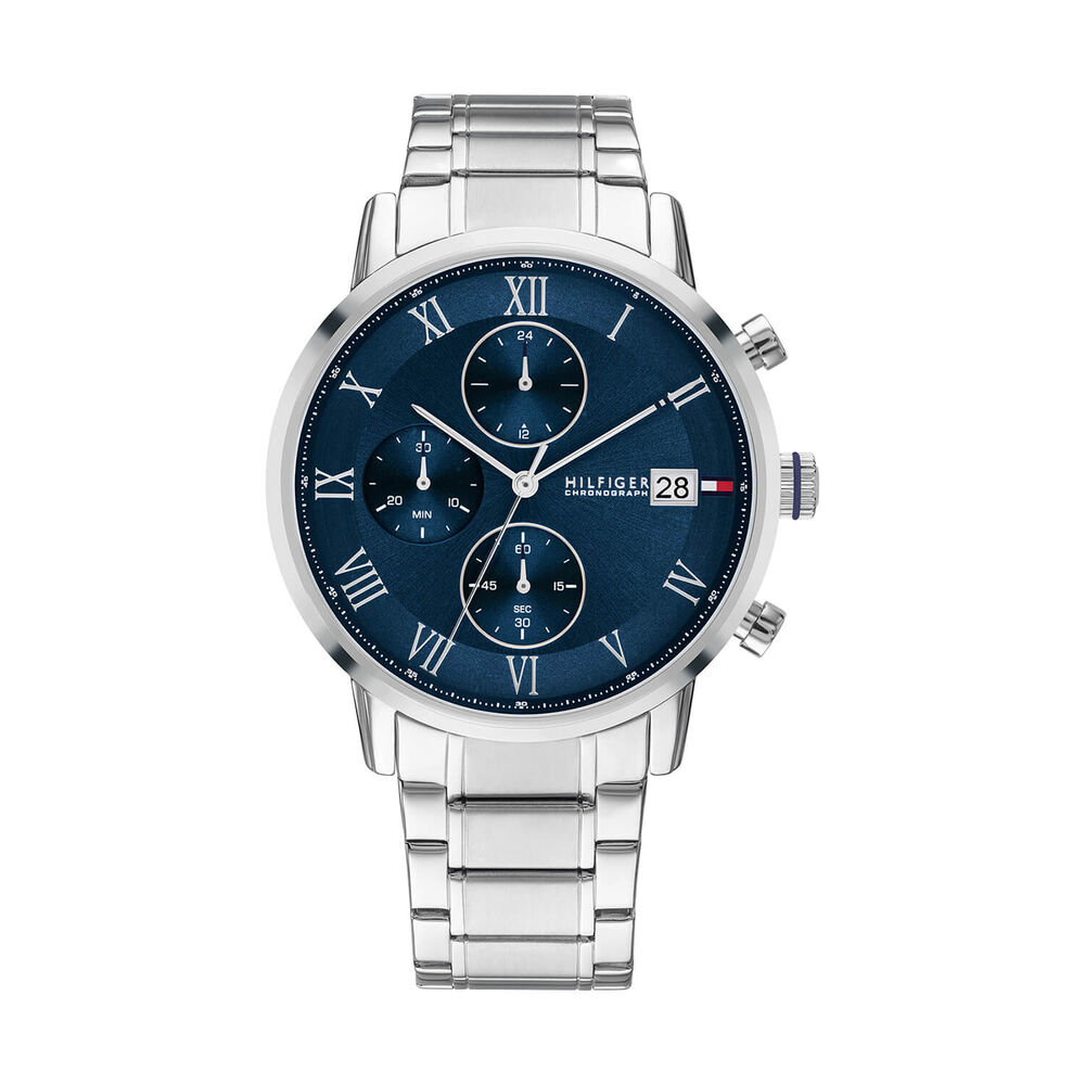 Tommy Hilfiger 42mm Navy Blue Dial Steel Bracelet Watch