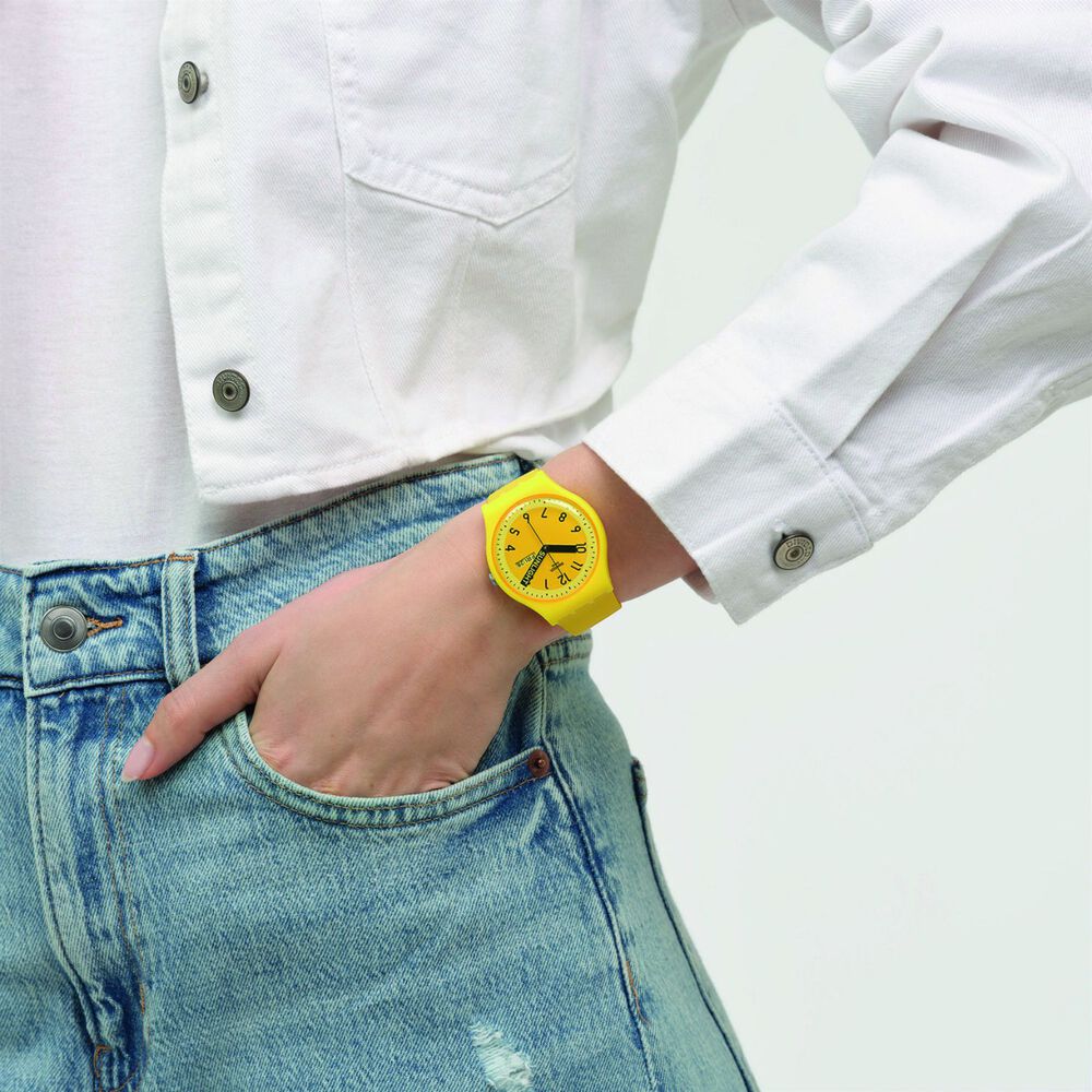 Swatch Proudly Yellow 41mm Yellow Dial &Strap Watch image number 2