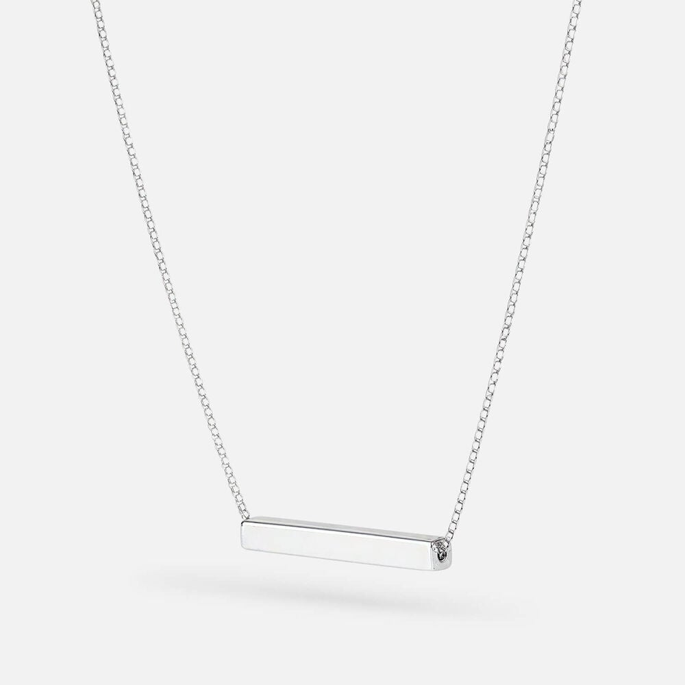 Sterling Silver Polished Bar Necklet