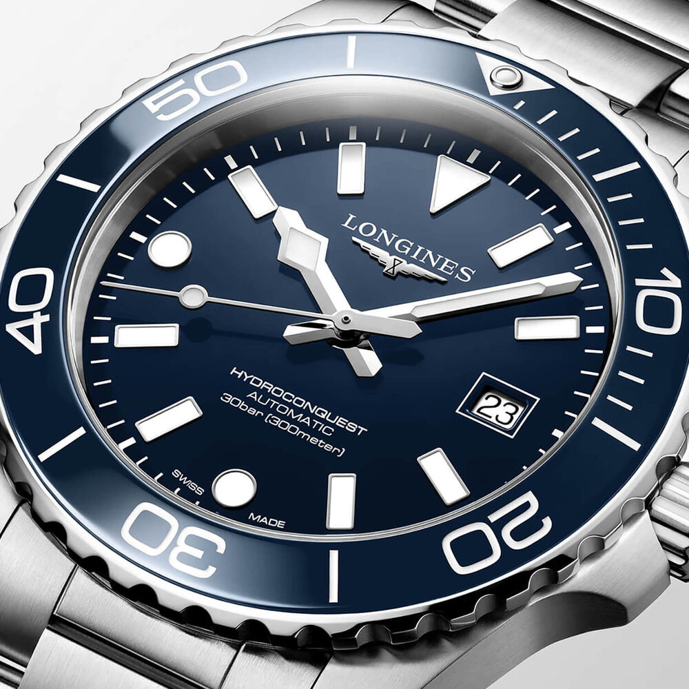 Longines HydroConquest 42mm Blue Dial & Bezel Steel Bracelet Watch