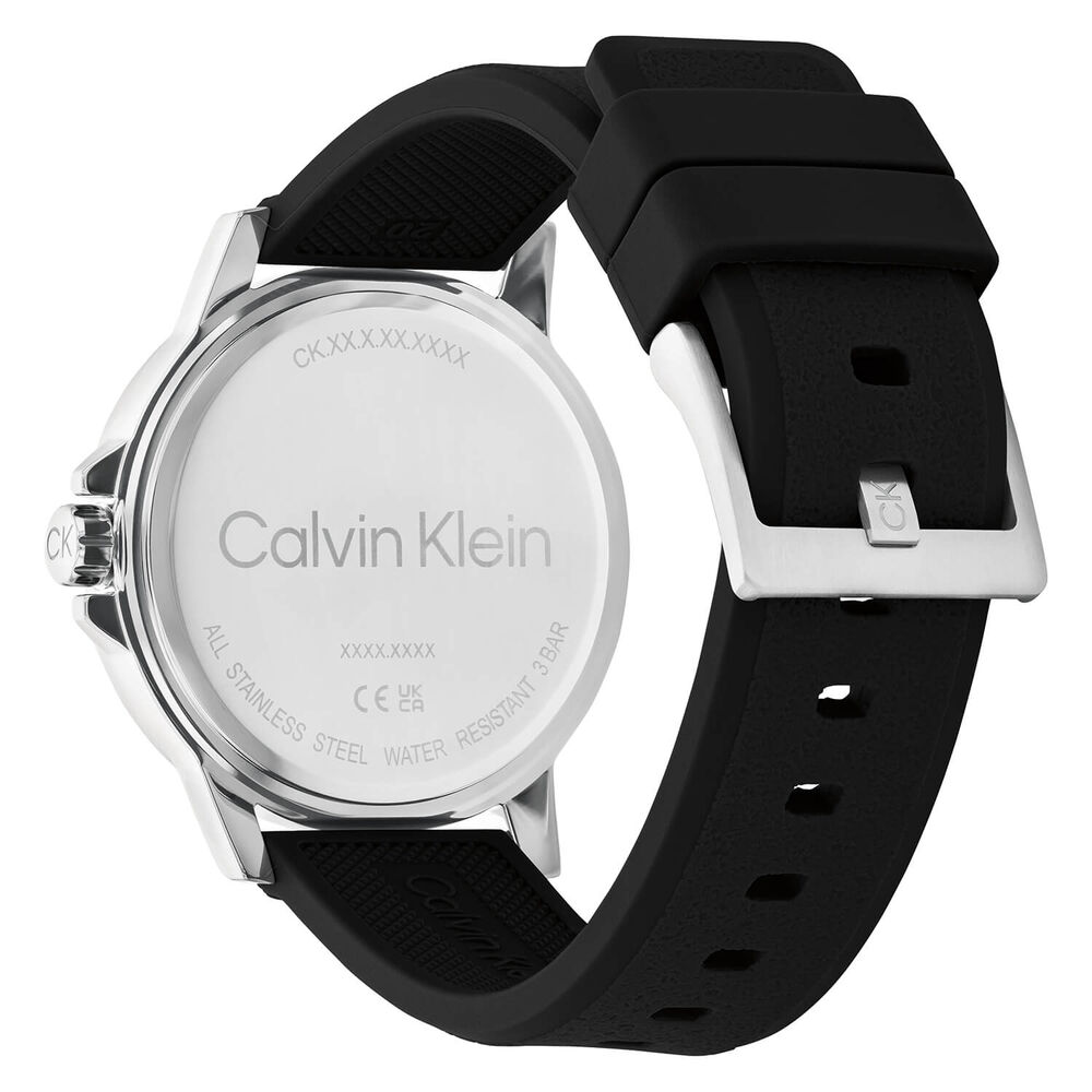 Calvin Klein Reset 42mm Black Dial Steel Case Black Rubber Strap Watch image number 2
