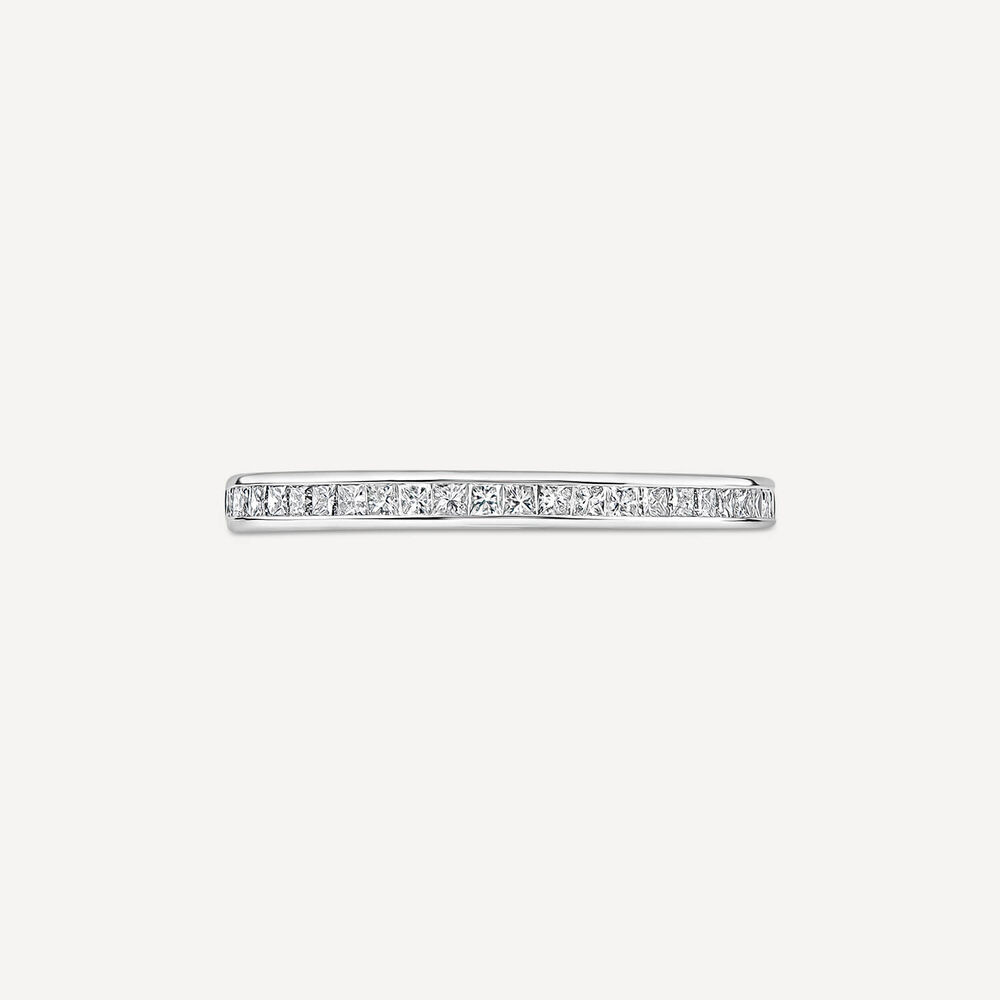 18ct White Gold 2mm 0.25ct Diamond Princess Cut Channel Set Wedding Ring- (Special Order) image number 1