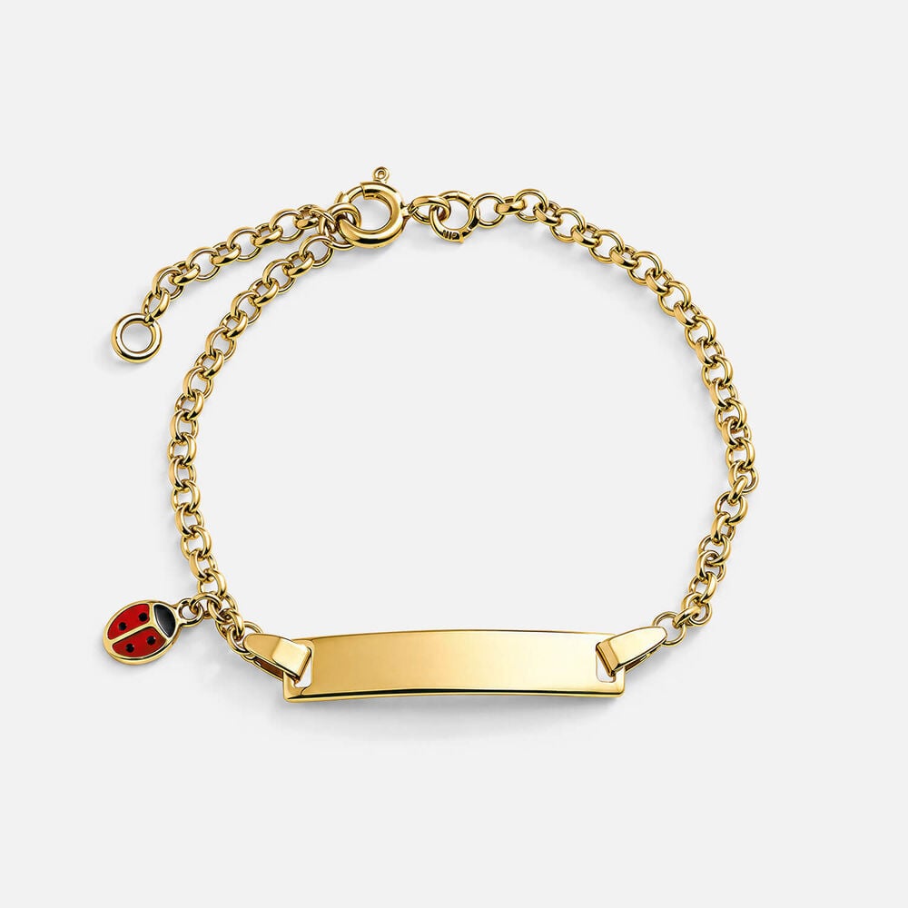 Yellow Gold Plated Sterling Silver Ladybird Charm Kids Bracelet