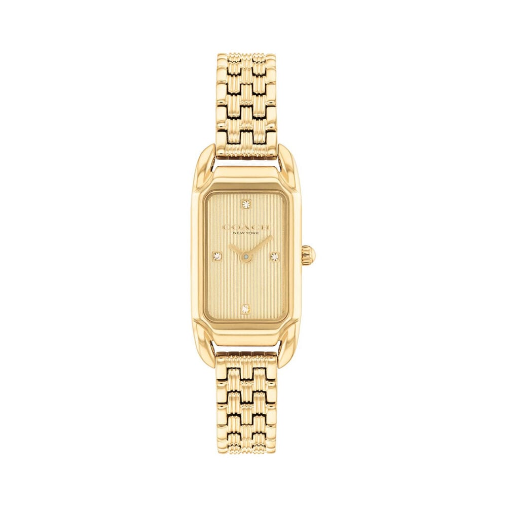 Coach Cadie 28.5mm Gold Dial Gold Tone Steel Bracelet Watch