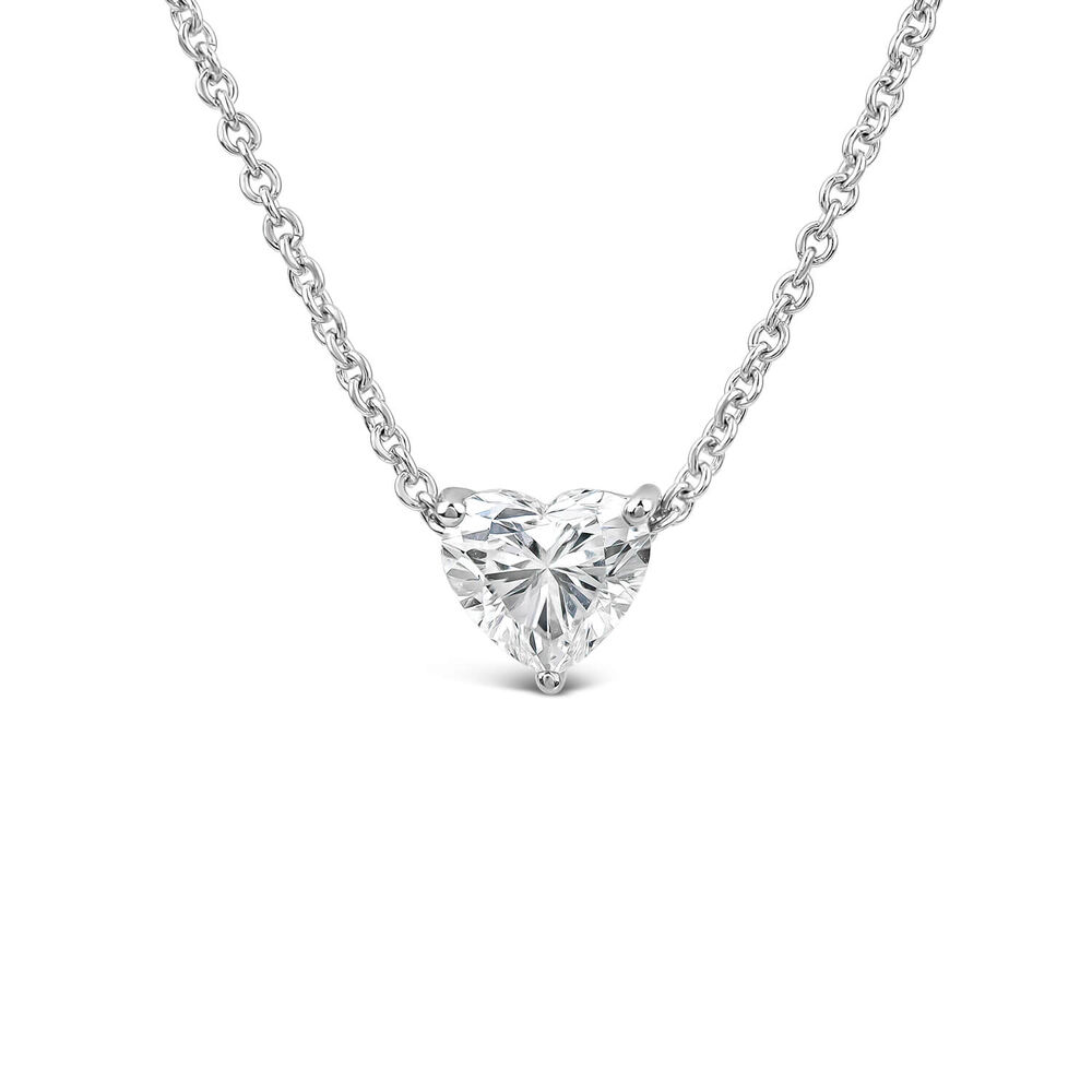 Born Classic 9ct White Gold Lab Grown 0.50ct Heart Shaped Diamond Pendant
