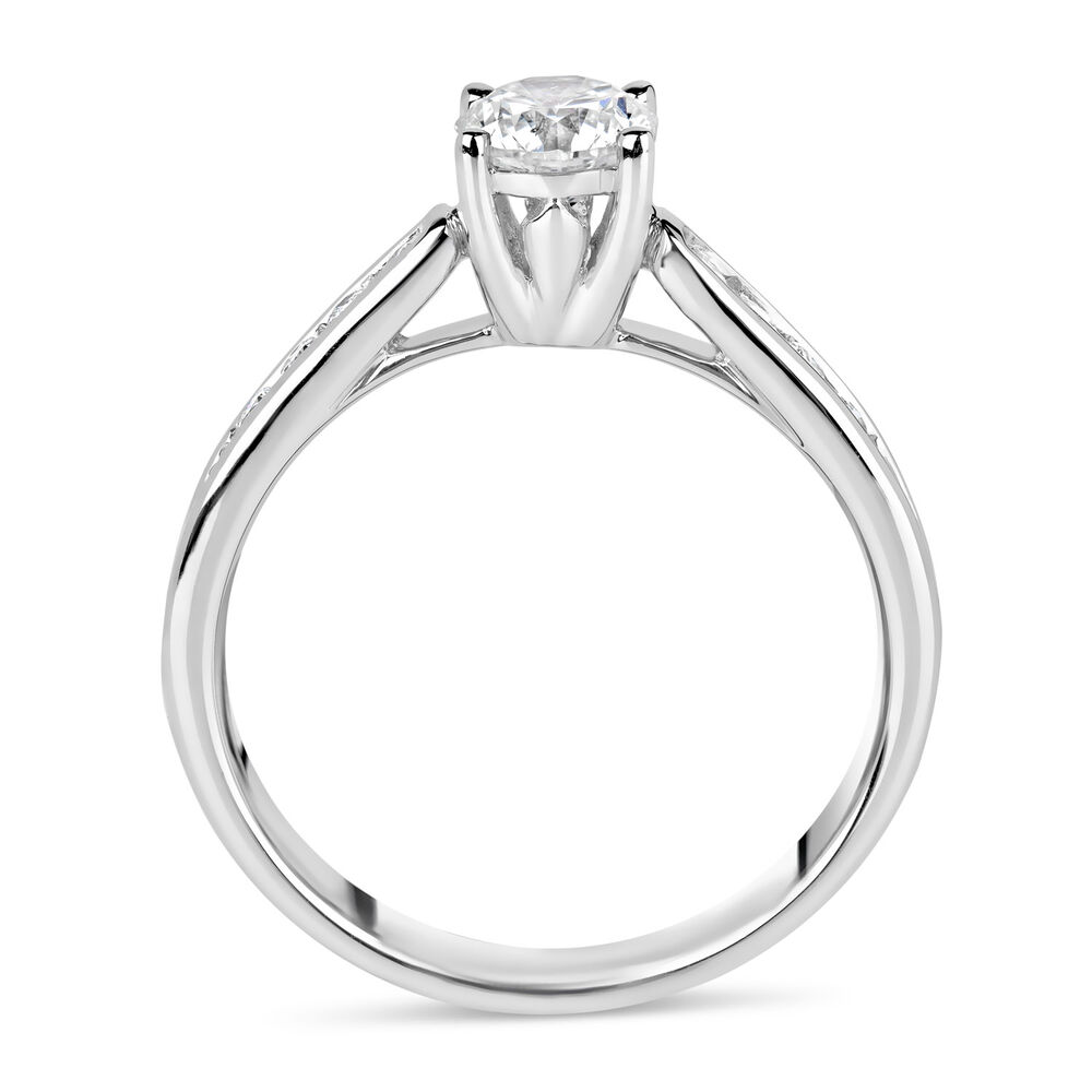 18ct White Gold 0.75ct Diamond Tulip Setting Shoulders Ring image number 2