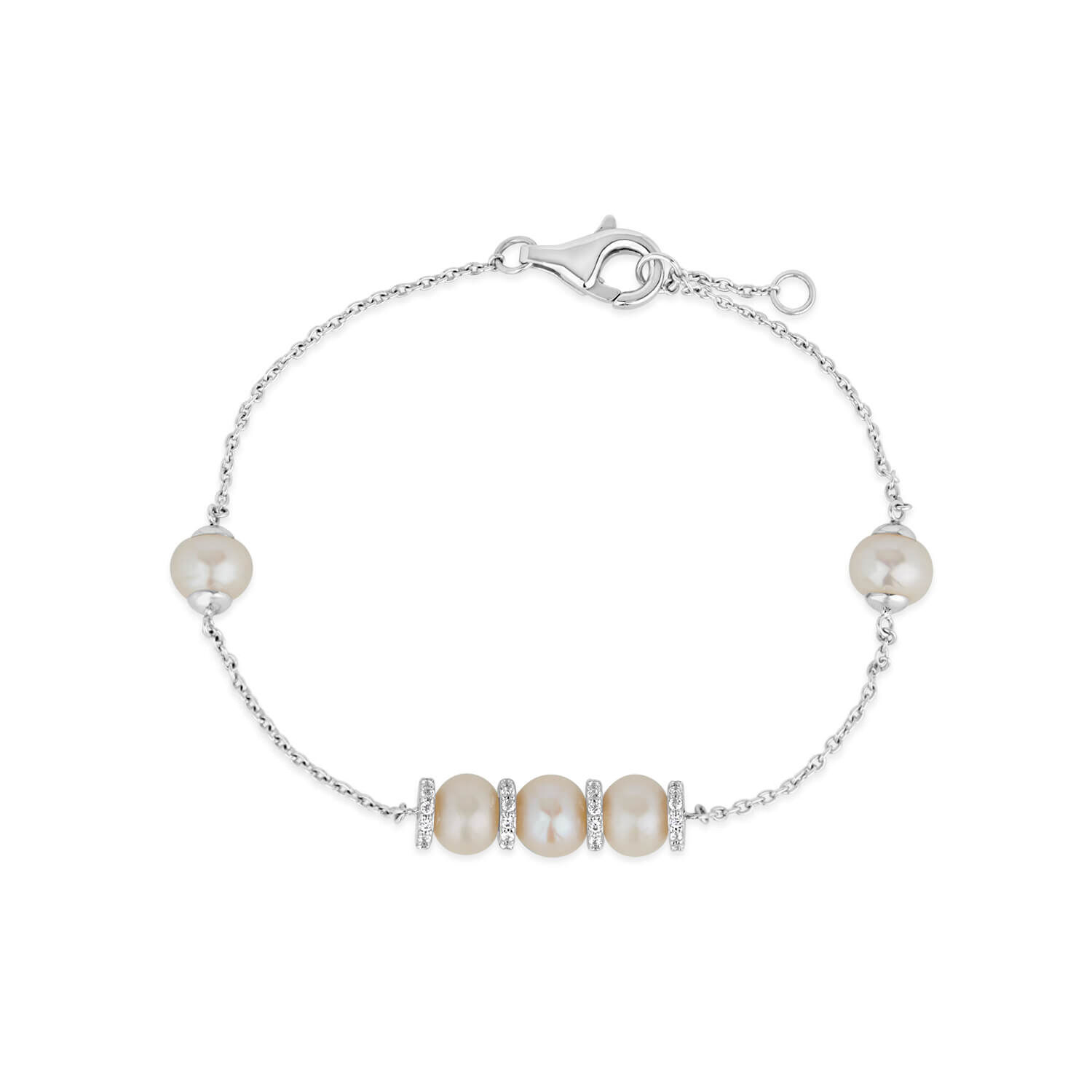 Pearl and cubic zirconia bracelet shop