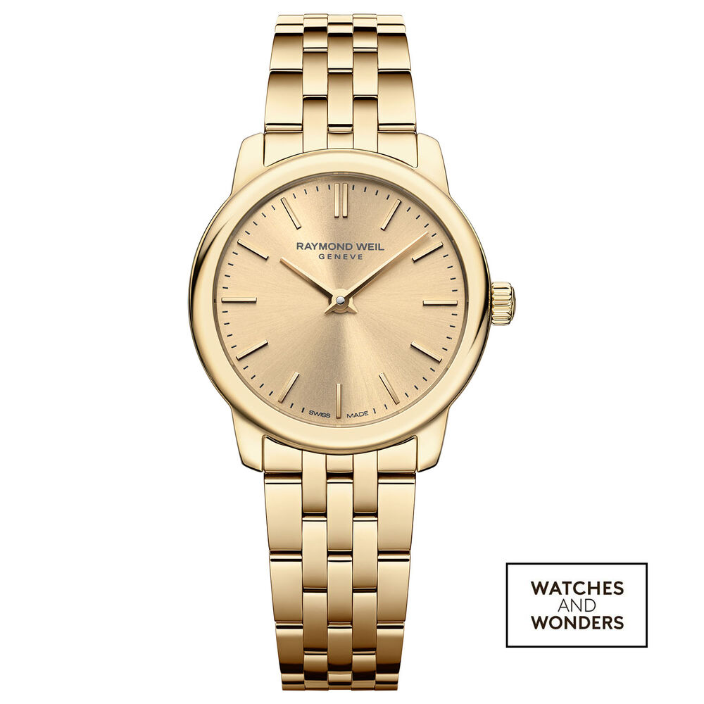 Raymond Weil Toccata Classic 24mm Gold Dial & Gold PVD Steel Bracelet Watch