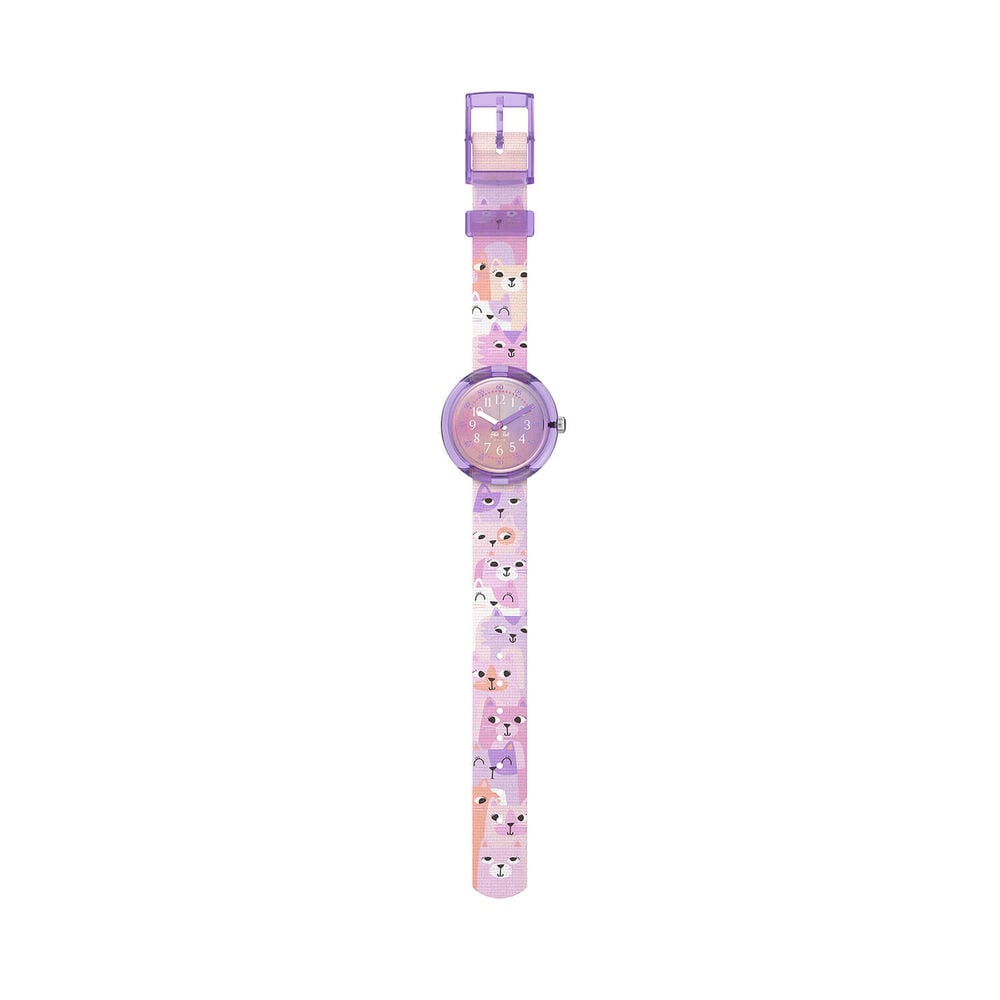 FLIK FLAK Cutie Kitty 31.85mm Purple Dial Quartz Kids Watch image number 1