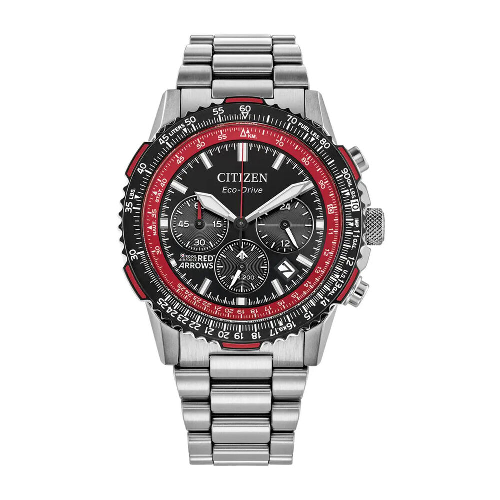 Citizen Promaster Red Arrows Air Navihawk 40mm Black Dial Steel Bracelet Watch