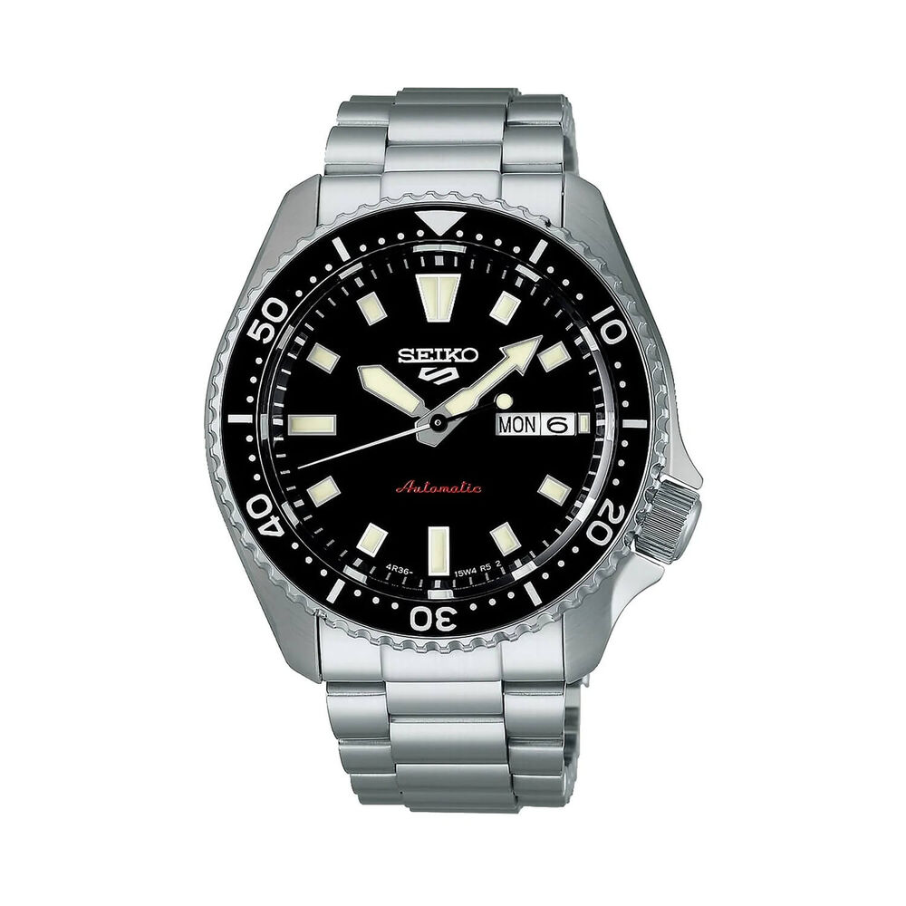 Seiko 5 Sports SKX 42.5mm Black Dial Stainless Steel Bracelet Watch