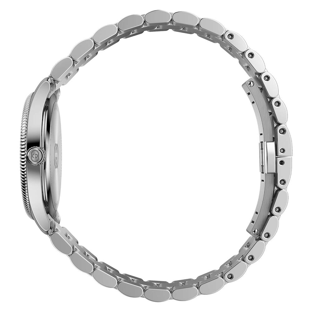Gucci G-Timeless Quartz 29mm White MOP Dial Diamond Dots Steel Bracelet Watch