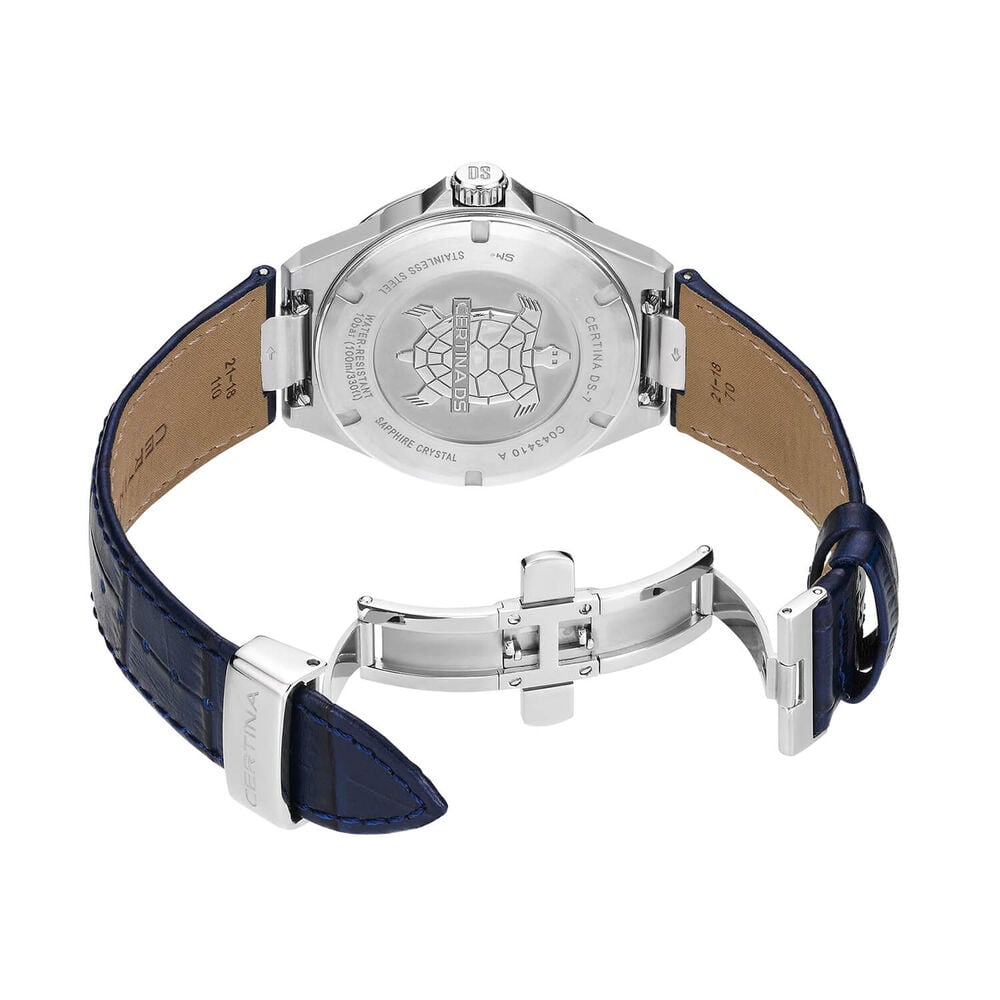 Certina DS-7 Quartz 39mm Blue Dial Leather Strap Watch image number 3