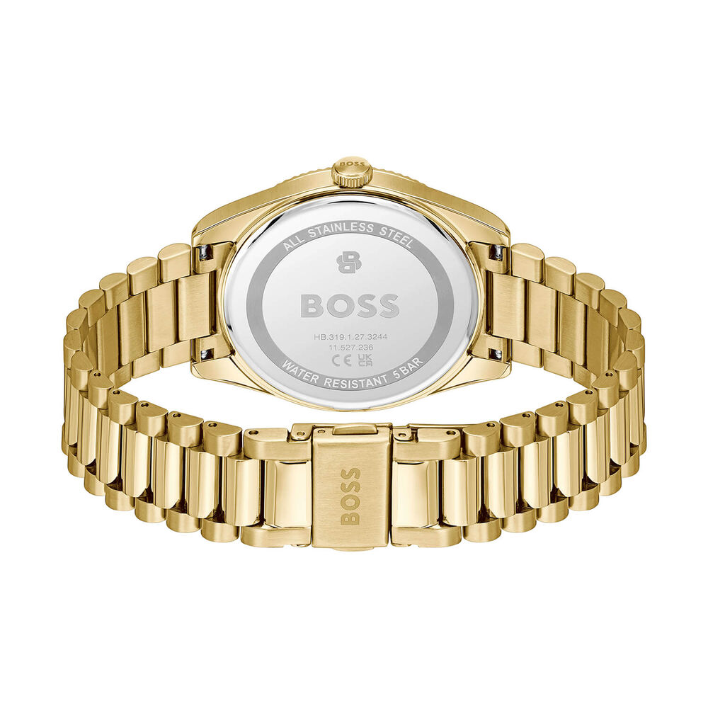 BOSS Cheswick 40mm Green Dial Gold Tone Steel Bracelet Watch