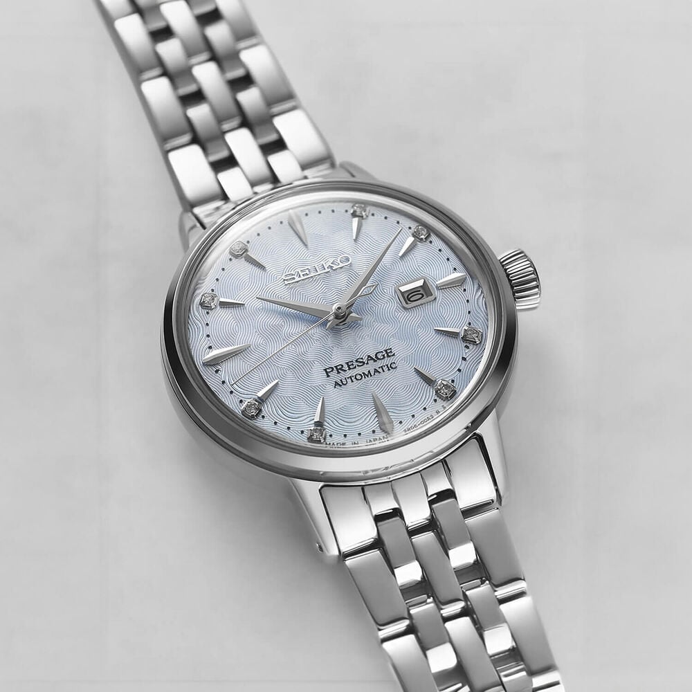 Seiko Presage Cocktail Time 'Skydiving' Diamond Twist 30.3mm Blue Dial Watch image number 1