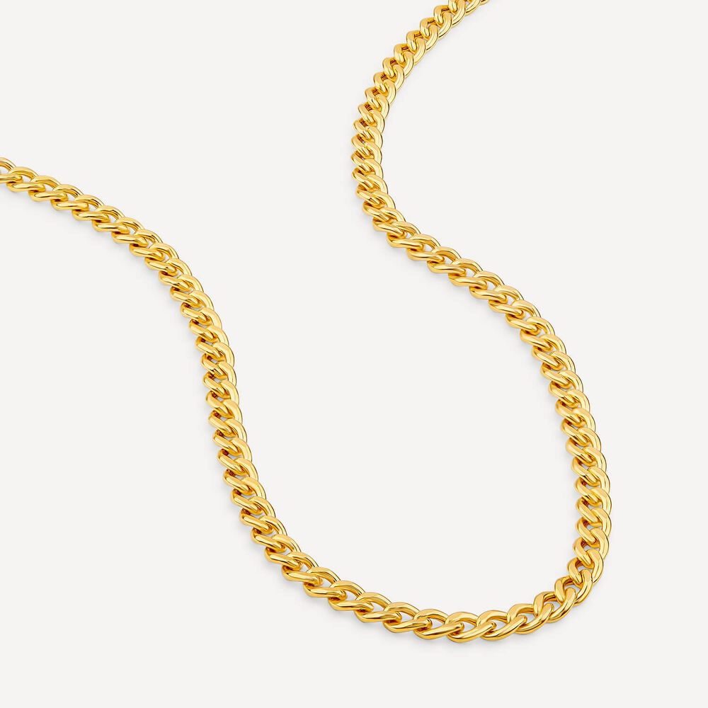 9ct Yellow Gold Polished 22'' Curb Chain Necklace image number 2